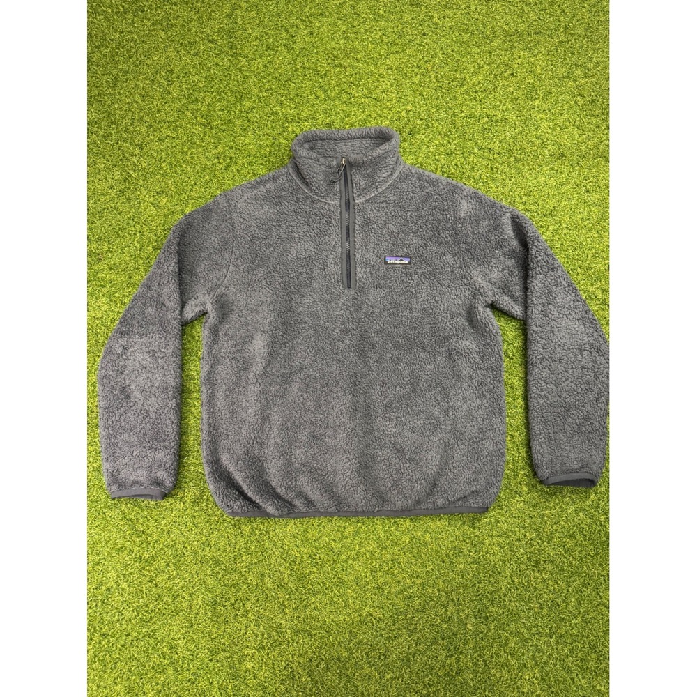 Patagonia Quarter Zip Fleece Pullover Grey Mens Medium Los Gatos 25890‎
